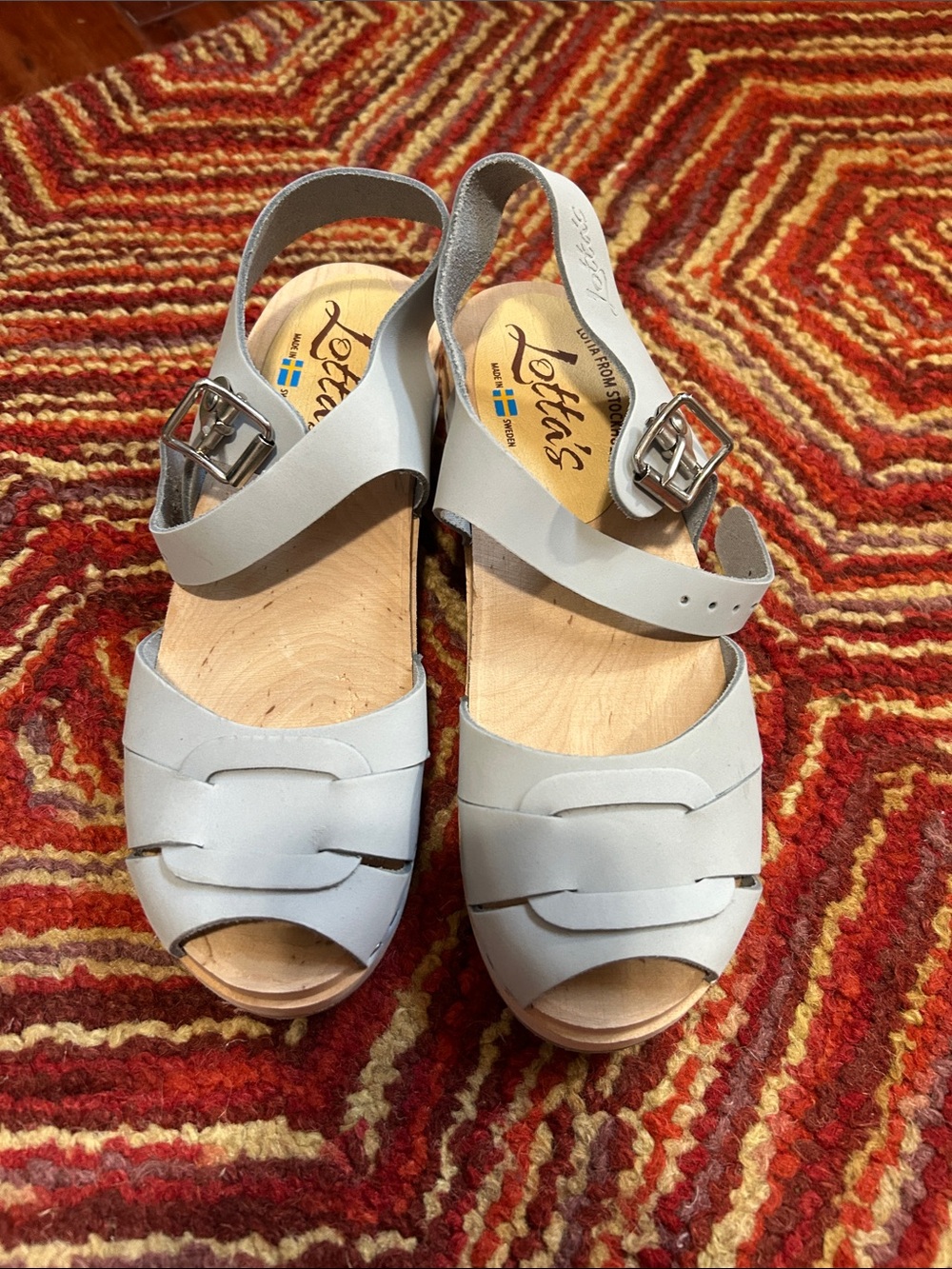 Soft Gray Leather Slingback Sandals by Lotta from Stockholm